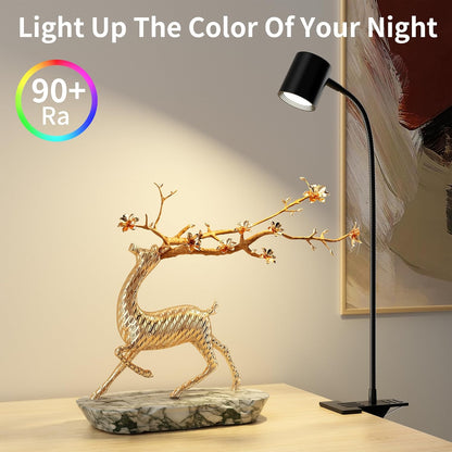 Desk Lamp USB Clip On Light,Book Lights for Reading at Night Clamp Light | 3 Color Modes,10 Brightness Clamp Light,360° Gooseneck LED Reading Light for Books in Bed,Eye-Care for Home Office,Headboards