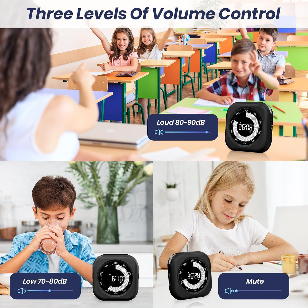 PERSUPER Visual Timer for Kids, Rechargeable 10-Hour Countdown/Up Timer