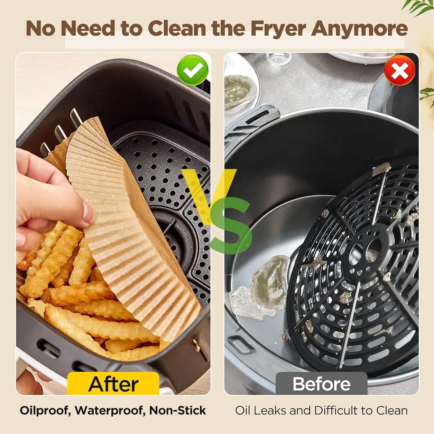 200pcs Air Fryer Liners Disposable, Air Fryer Liners, 8.7" Square Parchment Disposable Paper Liner for Air Fryer, Parchment Paper, Baking, Roasting and Microwave