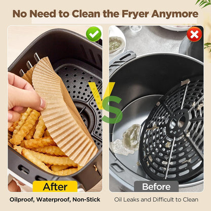 200pcs Air Fryer Liners Disposable, Air Fryer Liners, 8.7" Square Parchment Disposable Paper Liner for Air Fryer, Parchment Paper, Baking, Roasting and Microwave