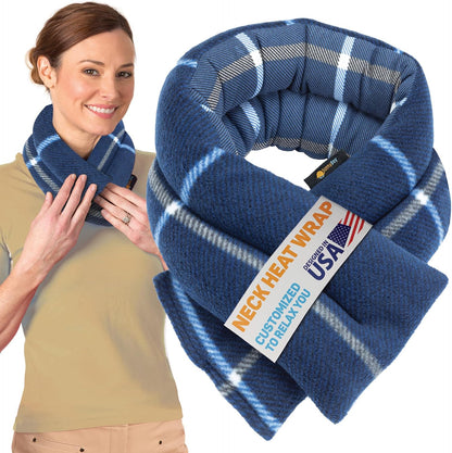 SunnyBay Microwavable Heating Pads, Microwavable Moist Heated Neck and Shoulder Wrap, Versatile Weighted Beanbag Cold Pack or Warm Compress, 2.2 lbs, 26x4 Inches, Navy Blue