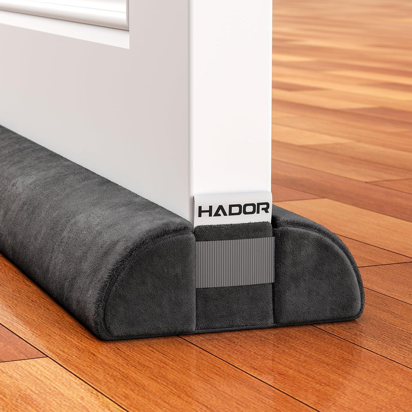 HADOR Door Draft Stopper for Bottom of Door, 36 Inch Under Draft Air Noise Light Blocker 30"- 36" Double Side Triangle Soundproof Sweep Filler Seal Gap up to 1.7" for Patio Sliding Door Guard, Grey | Under Door Gap Filler,Double-Sided Foam Design, Fits