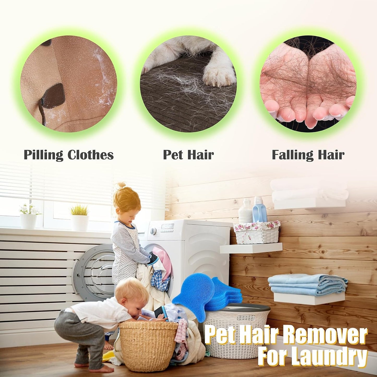 Pet Hair Remover for Laundry, Reusable Dog Hair Remover for Laundry, Lint & Hair Catcher for Clothes, for Washing Machines, Dryers, Bedding and Clothing 4 PCS