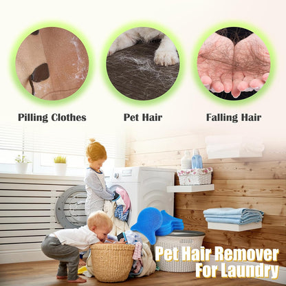 Pet Hair Remover for Laundry, Reusable Dog Hair Remover for Laundry, Lint & Hair Catcher for Clothes, for Washing Machines, Dryers, Bedding and Clothing 4 PCS