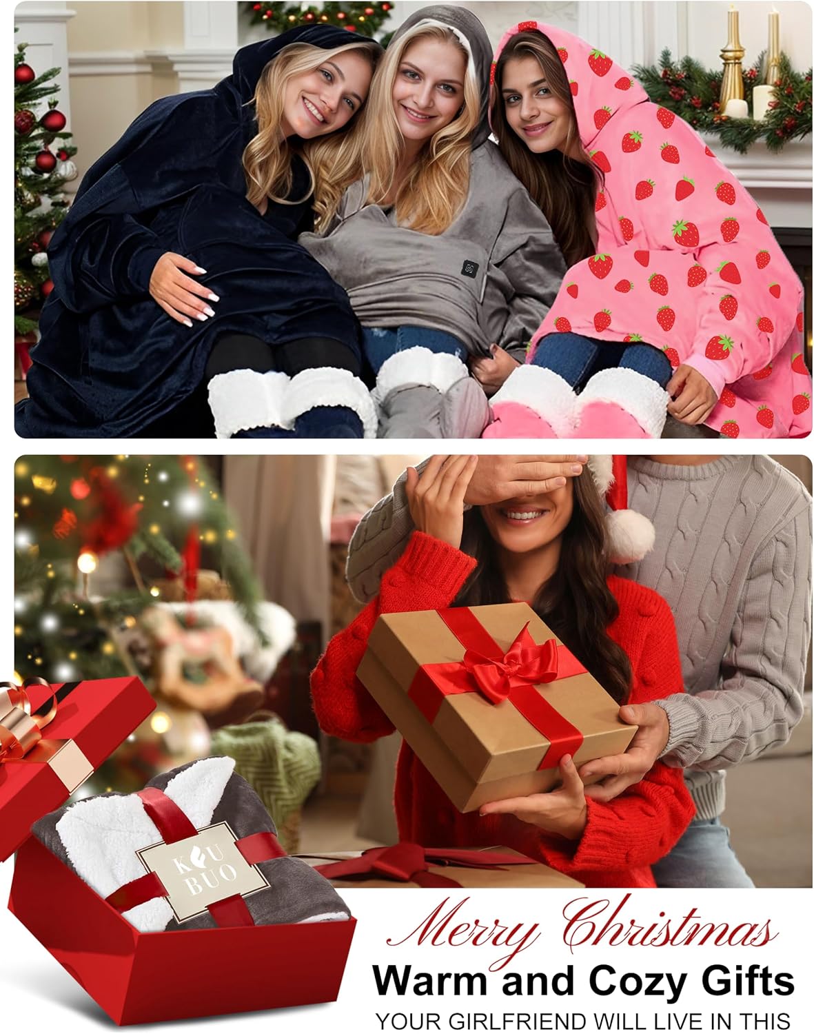 KFUBUO Wearable Heated Blanket Cordless Oversized Hoodie Sweatshirt