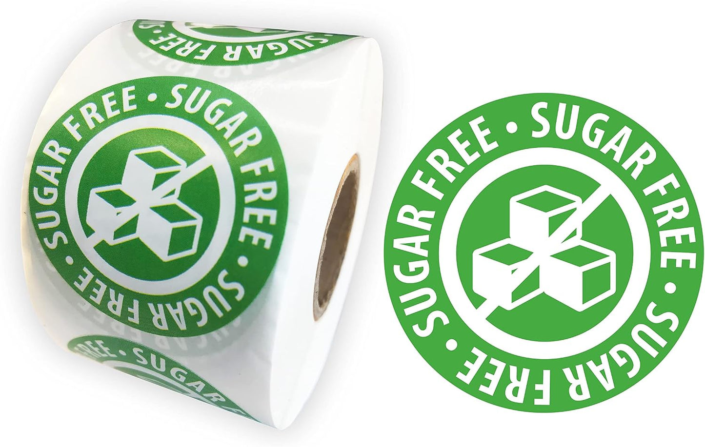 Sugar Free Stickers Food Rotation Labels 3.81cm 1.5 Inch Round Circle Dots 500 Adhesive Stickers (Pink)
