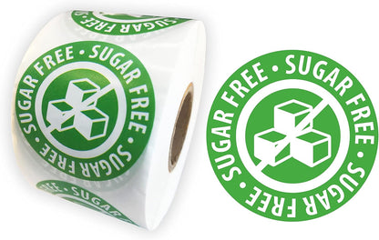 Sugar Free Stickers Food Rotation Labels 3.81cm 1.5 Inch Round Circle Dots 500 Adhesive Stickers (Pink)