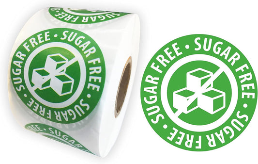 Sugar Free Stickers Food Rotation Labels 3.81cm 1.5 Inch Round Circle Dots 500 Adhesive Stickers (Pink)