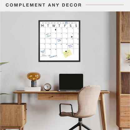 MCS Dry Erase Weekly Meal Planner Black Framed Calander Whiteboard, 11x24 | Dry Erase Weekly Meal Planner Black Framed Calander Whiteboard Frame, 11x24 Inch
