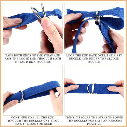 6 Pcs Yoga Strap for Stretching 8 ft Yoga Exercise Adjustable Straps Bands with Safe D Ring Buckle for Pilates, Gym Workouts, Fitness, Physical Exercise, Dance, Improve Flexibility