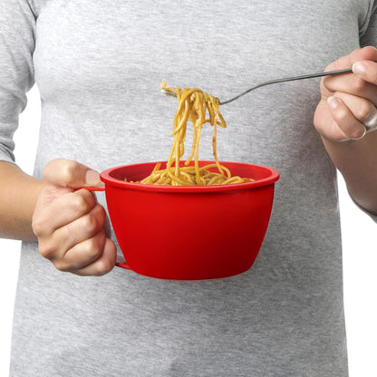 Sistema Microwaveable 940mL Noodle Bowl, Round Microwave Container with Lid & Steam-Release Vent, Cooks Pasta, Soup, Stew & More, Dishwasher & Freezer-Safe, BPA-Free