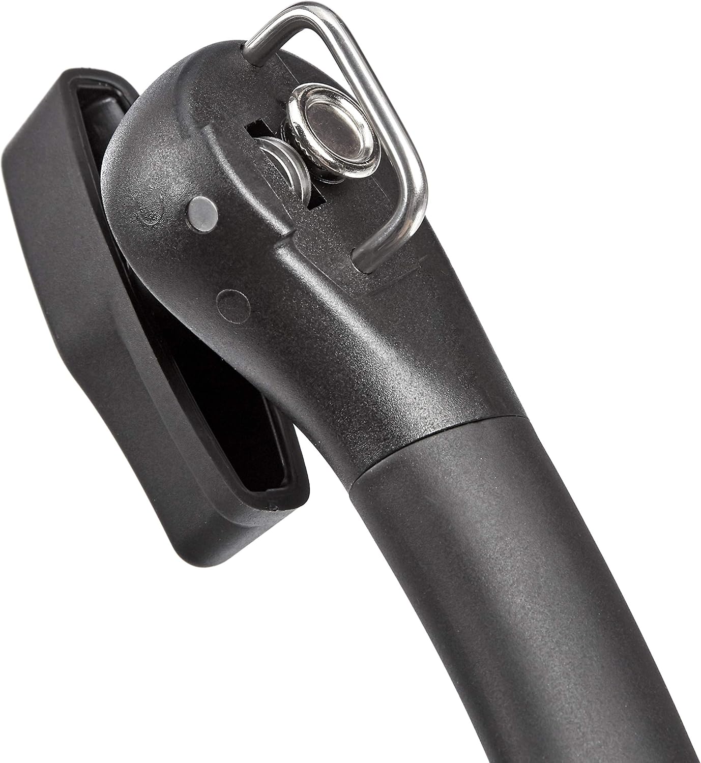 Amazon Basics Manual Can Opener, Easy to Use, Hand Held with Soft Grip Single Handle, Clean Cutting, Large, Black