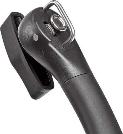 Amazon Basics Manual Can Opener, Easy to Use, Hand Held with Soft Grip Single Handle, Clean Cutting, Large, Black