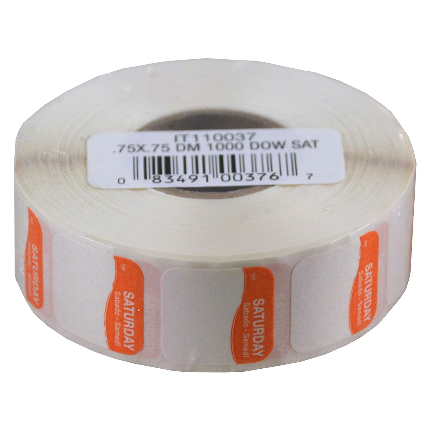DayMark Safety Systems I132152 Day of The Week 3/4" Square Dissolvable Labels, Monday-Sunday, Label Dispenser Included (7,000 Labels)