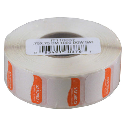 DayMark Safety Systems I132152 Day of The Week 3/4" Square Dissolvable Labels, Monday-Sunday, Label Dispenser Included (7,000 Labels)
