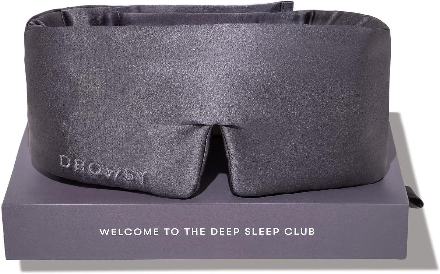 DROWSY Silk Sleep Mask - Face-Hugging, Padded Cocoon for Luxury Sleep in Total Darkness - 100% Pure Mulberry Silk, Skin-Hydrating & Adjustable (Midnight Blue)