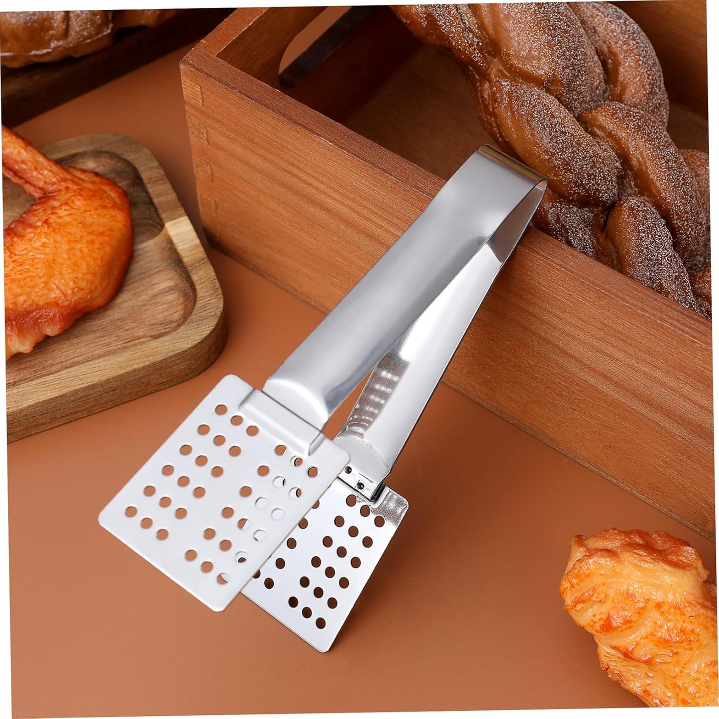 Cabilock Stainless Steel Tea Bag Spoon Squeezer with Filterable Tong for Cooking and Food Clamping Premium Multi Purpose Kitchen Tool for Tea Bags and Food Handling
