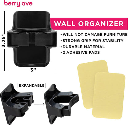 Broom Holder Wall Mount, Broom and Mop Organizer Wall Hanging Rack & Hanger | (Black) Broom Hanger Wall Mount, Mop and Broom Holder Wall Mount, Mop Holder, Hanger for Brooms and Mops, 5 Slots 6 Hooks