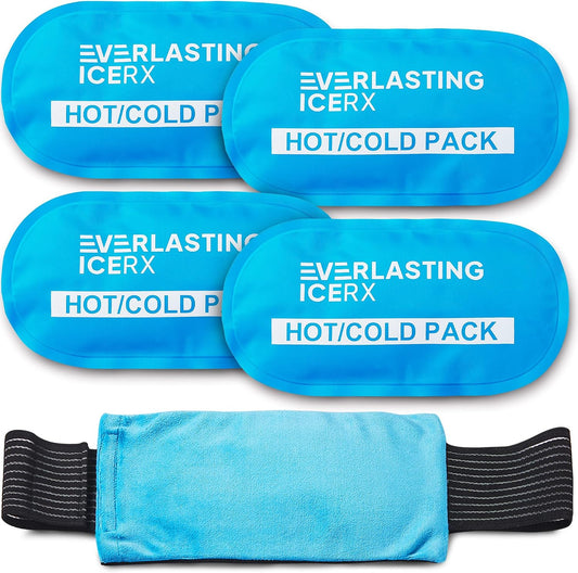 Reusable Gel Ice Packs for Injuries, Hot and Cold Compression Wrap 4 Pack