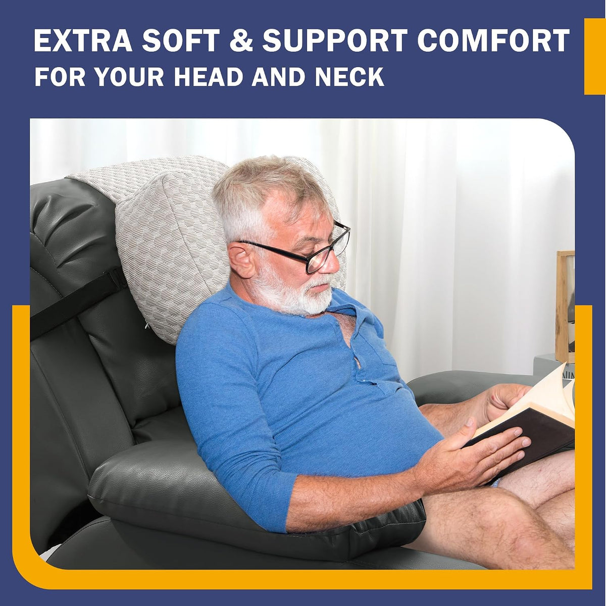 BALAPET Shredded Memory Foam Neck Pillow for Recliners, Ergonomic Headrest Cushion for Neck Pain Relief and Cervical Support, Suitable for Side Sleeping at Home and Office, Patent Pending(Coffee)