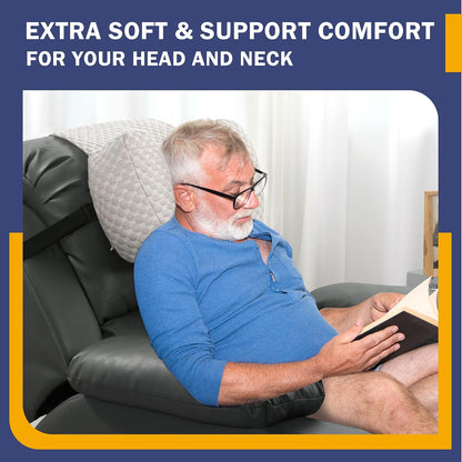 BALAPET Shredded Memory Foam Neck Pillow for Recliners, Ergonomic Headrest Cushion for Neck Pain Relief and Cervical Support, Suitable for Side Sleeping at Home and Office, Patent Pending(Coffee)