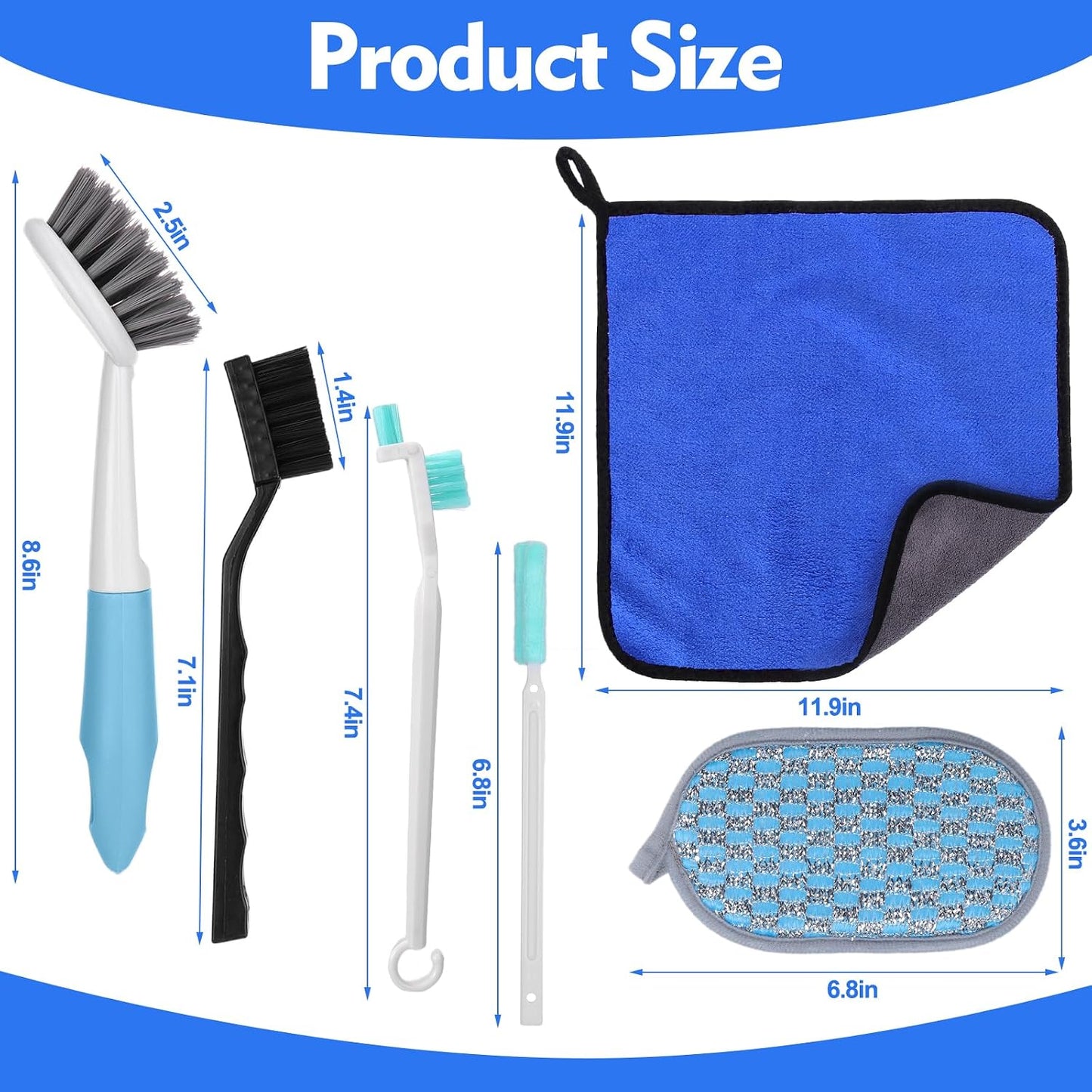 Air Fryer Cleaner Tools Kit,Air Fryer Cleaning Brush Sets,6 Pcs | Airfryer Cleaner Scrub Brush Tool Accessories