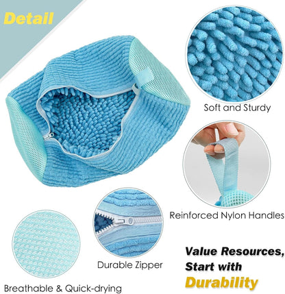 Shoe Washing Machine Bag,Laundry Shoe Bag for Washer and Dryer,Reusable Shoe Cleaning Bag for Sneakers,Tennis Shoes,With Self-locking Zipper, Microfiber Inside,Include Shoe Bag (Pro Grey - 1 Pack)