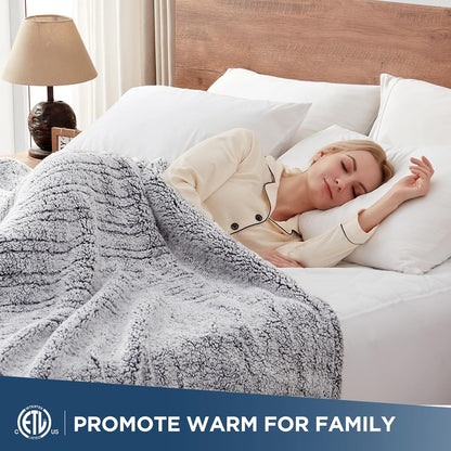 Westinghouse Electric Blanket Heated Throw, 6 Heat Settings, Grey