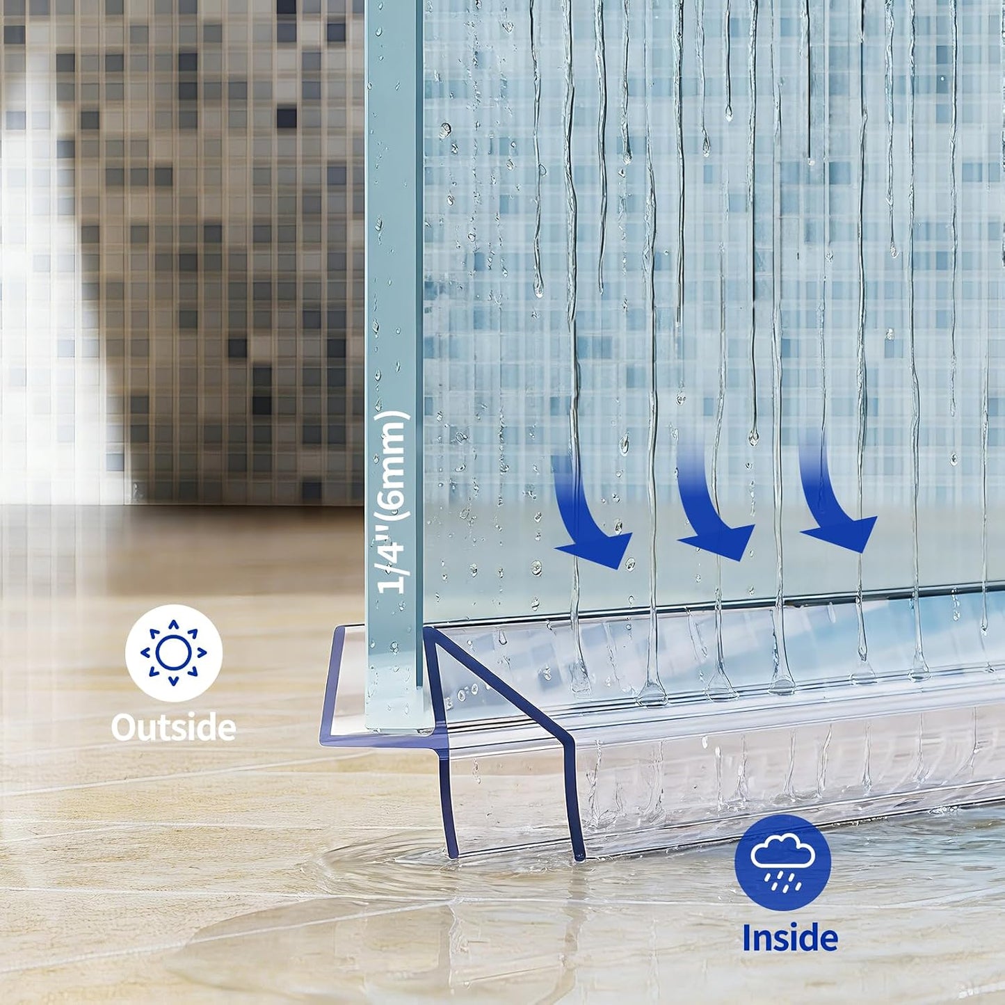 Delamu 3-Pack Shower Door Bottom Seal, 3/8''× 39'' Shower Door Sweep Strip | Shower Seal Strip for 3/8'' (10mm) Doors, Frameless Glass Shower Door Seal Strip Stop Shower Leaks and Create a Water Barrier