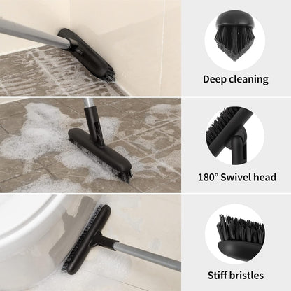 MR.SIGA Heavy Duty Grout Scrub Brush with Long Handle