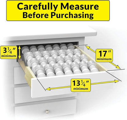 LYNK PROFESSIONAL® Spice Drawer Organizer - Heavy Gauge Steel 4 Tier Rack - Drawer Insert Tray for Jars, Herbs and Seasoning - Kitchen Cabinet Storage - Silver Metallic, Large