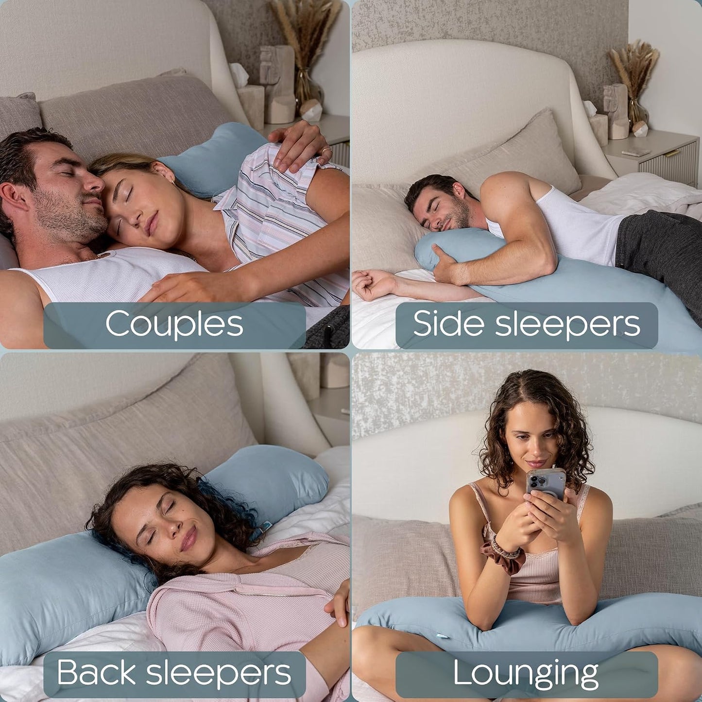 Weighted Body Pillow 6.5lbs, Cooling Tencel Cover, 41” x 10” | Calming Weighted Comfort, Breathable Cooling Cover, Machine Washable, Made for Side Sleepers, 12 Month Warranty