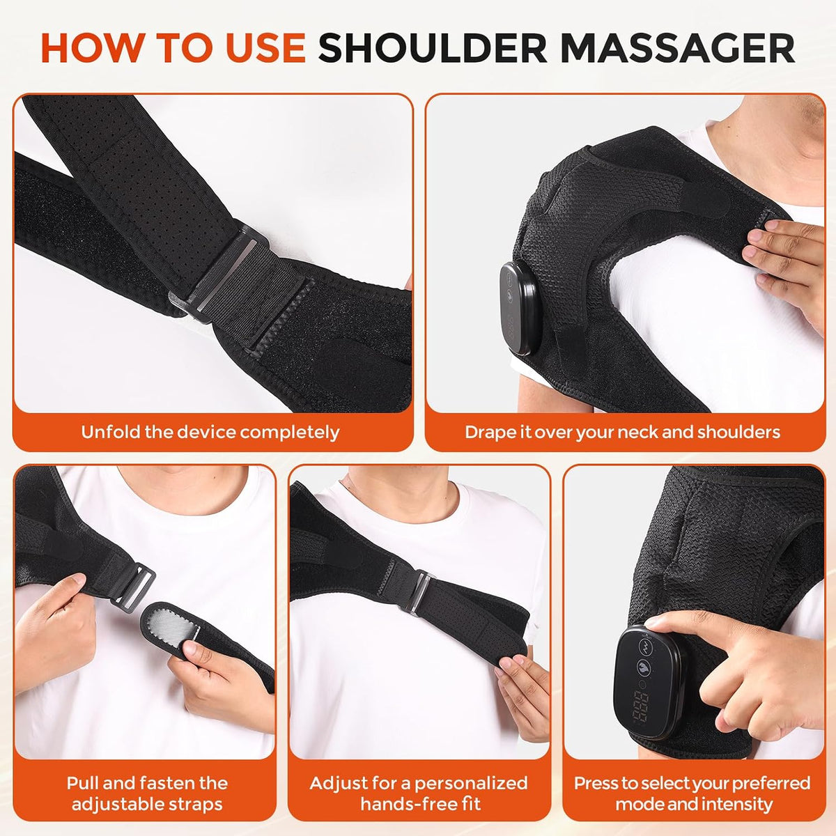 Shoulder Massager for Pain Relief & Rotator Cuff Shoulder Heating Pad