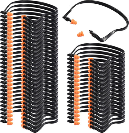 LEIFIDE 24 Pcs Banded Ear Plugs for Shooting Range Silicone Reusable Ear Protection Plugs Noise Cancelling Lightweight Earplug for Hearing Protection Sleeping Work Construction Concerts Reduction