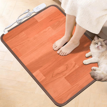 Heated Floor Mat, Foot Warmer Under Desk, Feet Heating Pad with 10 Heat Settings and Timer, Fast Heating for Office, Home, Study Play Room 120V 60W 18.5x14.2 inch SZ