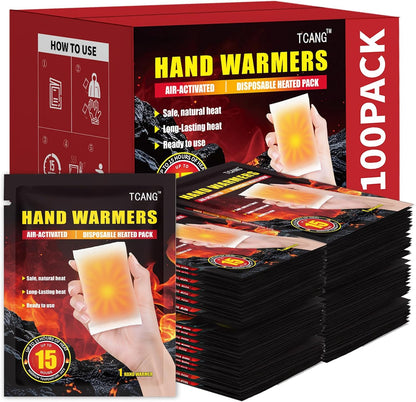Hand Warmers Disposable - Up to 15 Hours of Heat - 10/50/100/200 Pack Super Long Lasting Air Activated Warmers, All Natural, Portable for Body, Hands & Toes - Odorless Hot Warmer Heater for Outdoor