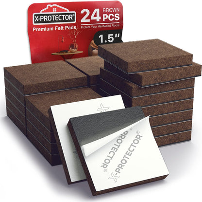 16 Heavy-Duty Felt Furniture Pads 2” 1/4” Thick X-Protector Round Felt Pads | Furniture Feet - The Best Felt Floor Protectors for Furniture to Prevent Scratches. Protect Your Hard Floor! (Beige)
