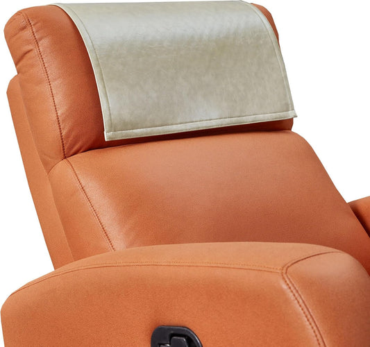Non Slip Recliner Headrest Protector Washable Faux Leather Headrest Covers for Recliner Chair Waterproof Couch Head Rest Covers for Sofa,Furniture,Office Chair,Theater Seat (Black)