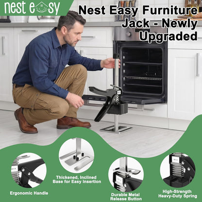 Furniture Jack 2 Pack Labor Saving Arm Jack 12IN Handle, 360 LBS Capacity | Labor-Saving Arm Jack Handle - Ideal for Cabinets, Doors, Windows & Furniture, Hand-Operated Construction Lift Solution Tools