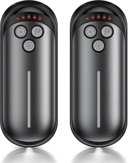 Rechargeable Hand Warmers 2 Pack, 6000mAh Electric Hand Warmer Rechargeable, 2 in 1 Portable Hand Warmers with AI Smart Chips, Outdoor, Hunting, Camping for Family for Christmas