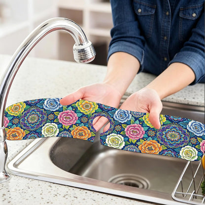 2 Pcs Kitchen Sink Splash Guard Faucet Mat Wood Grain Pattern Faucet Mat for Sinks Natural Wood Color Absorbing Drying Mats for Kitchen Bathroom, 23.6x5.5inch