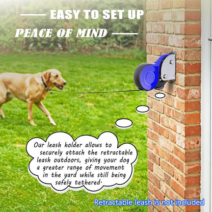 Heavy Duty Retractable Dog Leash Holder,Secure Wall Mount Dog Hitch and Parking Station for All Size Retractable Leashes,Rustproof&Chewproof Safety Anchor Use Indoor-Outdoor