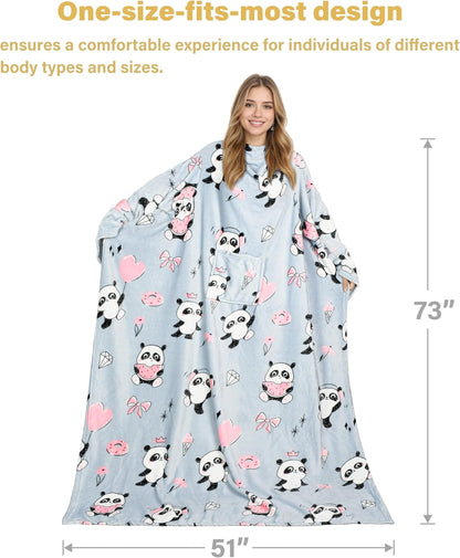Catalonia Wearable Blanket with Sleeves for Women & Men, Fleece Wrap Throw | Cozy Sleeve Design for Hands-Free Comfort, Perfect for Reading, TV Time & Relaxing, Christmas & Birthday Gift