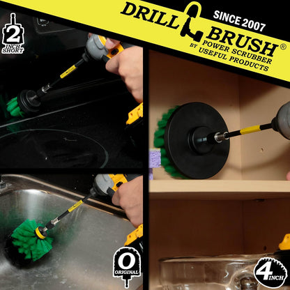 Drillbrush Shower Scrubber Drill Attachment - Car Detailing Tools - | Dishwasher Safe Drill Brush Scrubber For Cleaning Tubs, Sinks, Tile, Grout, Flooring, Carpet, Leather, Seats, Boats,