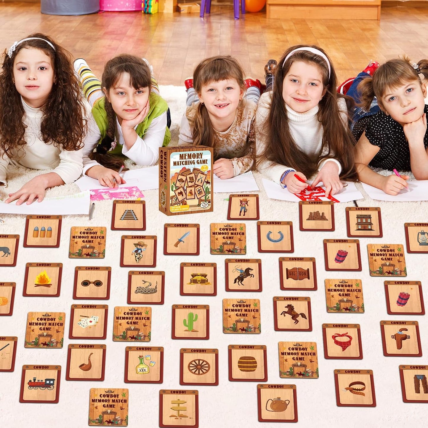 gisgfim 100 PCS Memory Matching Game Famous Paintings Concentration Memory Card for Adults Learning Educational Game A Fun & Fast Artworks Theme Matching Games