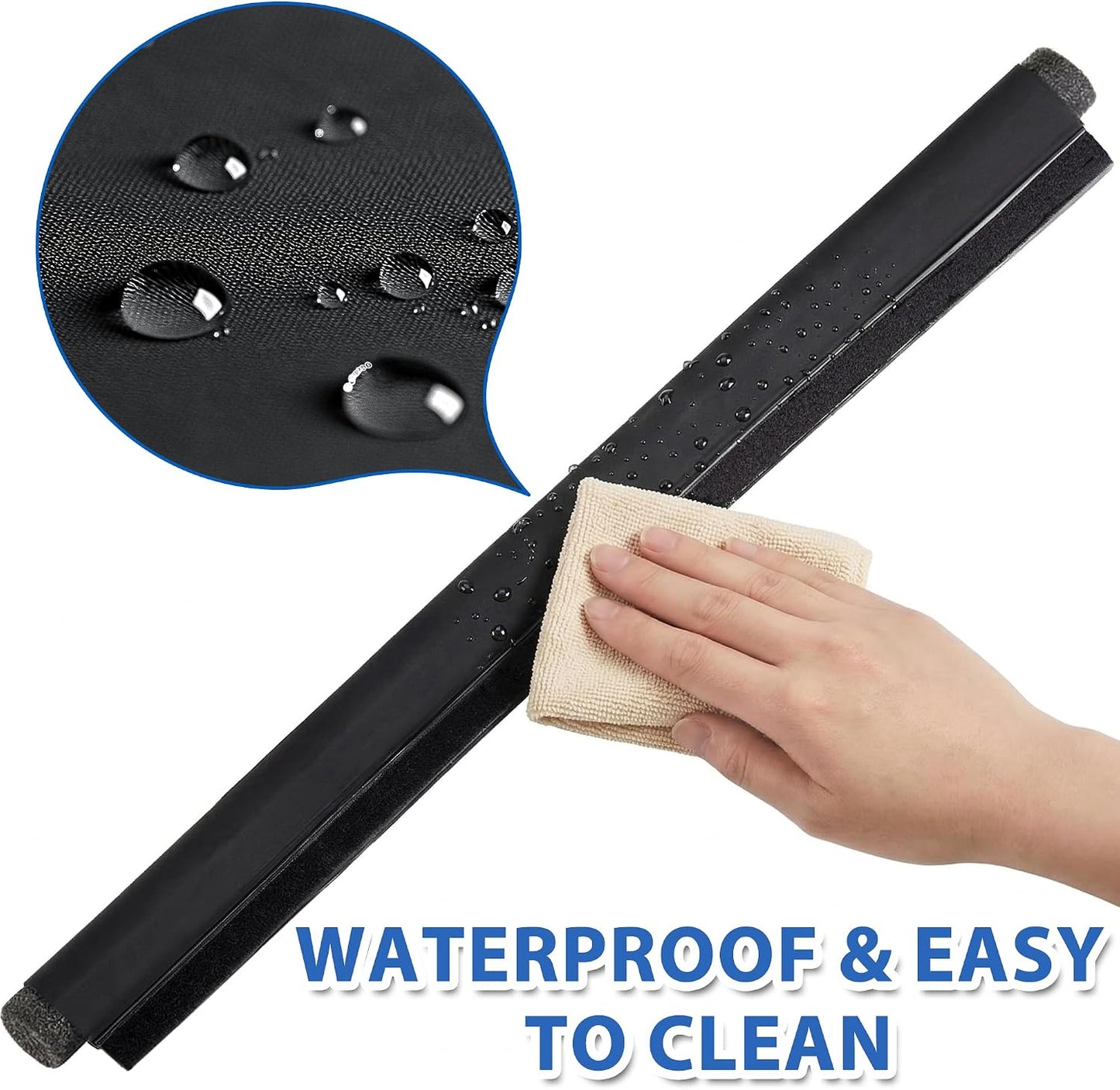 MAXTID Door Draft Stopper 36 Inch Black Adjustable Door Draft Blocker Front Door Draft Guard for Bottom of Doors Weather Stripping Door Seal Strip