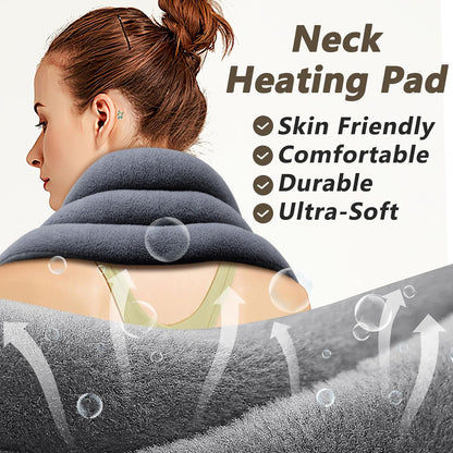 AiricePac Microwave Heating pad for Neck and Shoulders Back 33 * 5" microwavable Moist Heat Pack Warm hot Compress Neck wrap Weighted Rice Bean Bag Reusable Herbal Nature Calming Portable Grey