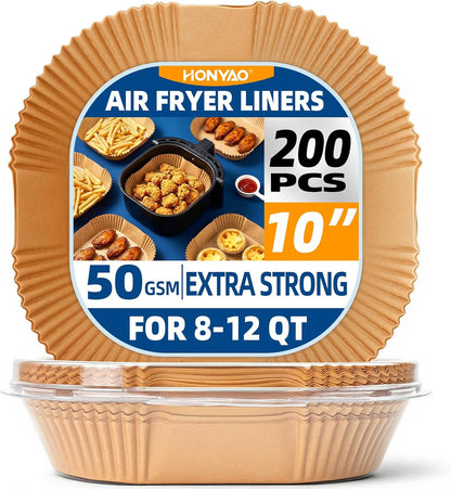 HONYAO Air Fryer Paper Liners for Dual Zone Airfryer, 8.1x5.5 inch