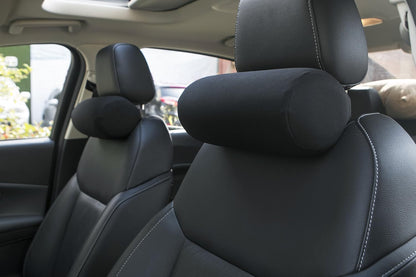 ALIBO Memory Foam Chairs Recliner Car Neck Pillow with Adjustable Strap Soft Auto Cervical Round Roll Bolster Headrest Supports Cushion Pad Black 1 Piece