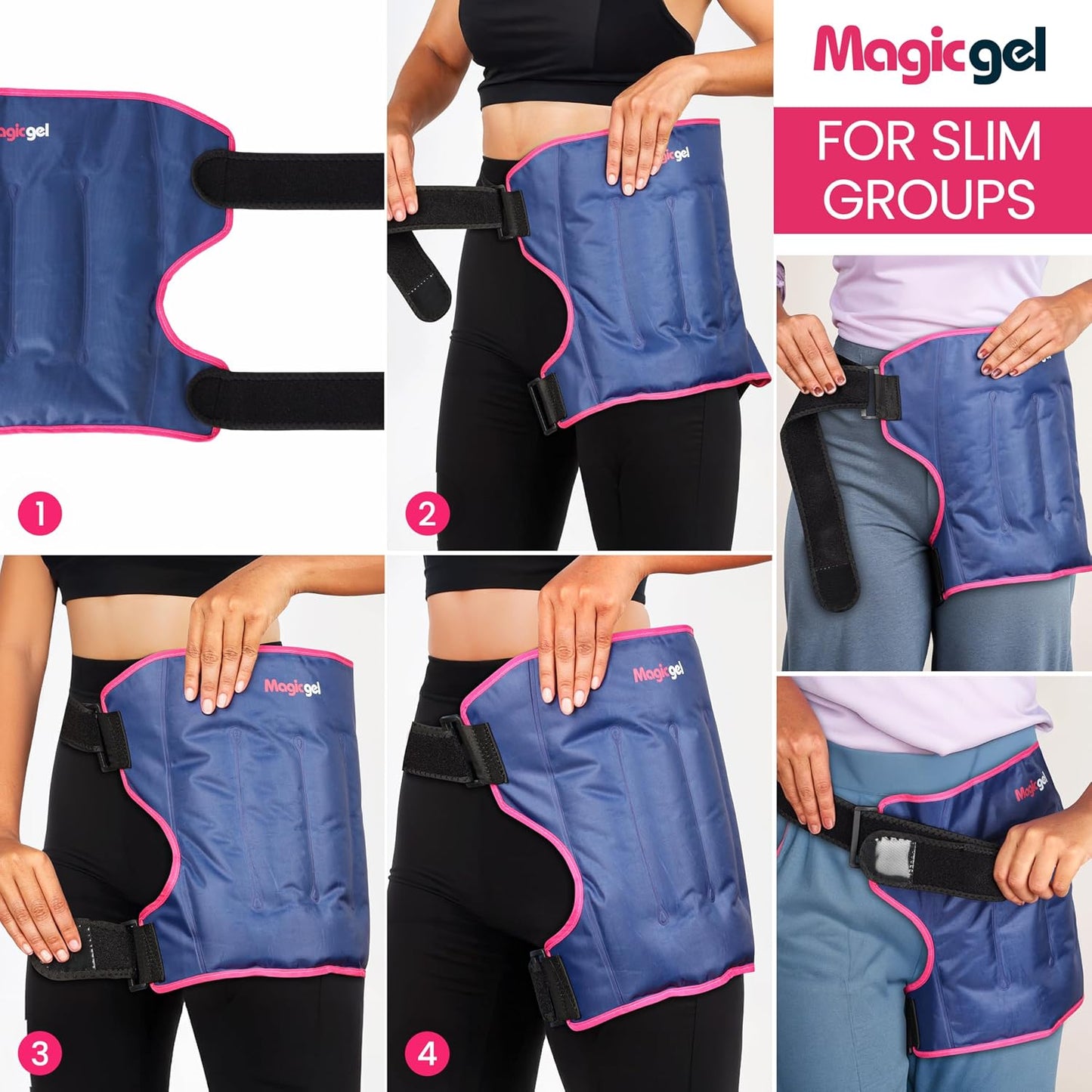 Magic Gel Hip Ice Pack Wrap - Reusable Cold Pack for Hip Bursitis, Hip Replacement Surgery and Hip Flexor Pain. Hip ice wrap for Inflammation, Swelling and Hip Pain Relief